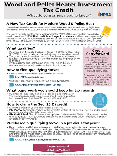 Tax Credit Wood and Pellet Stoves