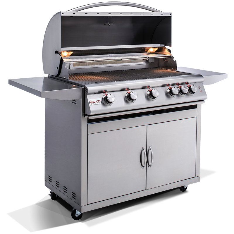 Blaze 32 Inch 4-Burner LTE Gas Grill With Rear Burner and Built-in Lighting System