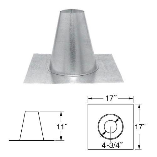 4" Simpson PelletVent PRO, Tall Cone Roof Flashing, 4PVP-FF - Stove Parts 4 Less