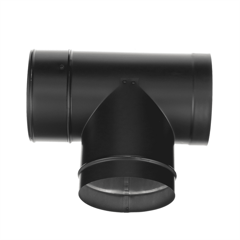 Simpson 6" Single Wall Black Tee with Clean-Out Cap, 6DBK-T - Stove Parts 4 Less